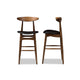 Baxton Studio Flora Mid-Century Modern Black Faux Leather Upholstered Walnut Finished Bar Stool (Set of 2) WHI-Flora-Black-Walnut-BS