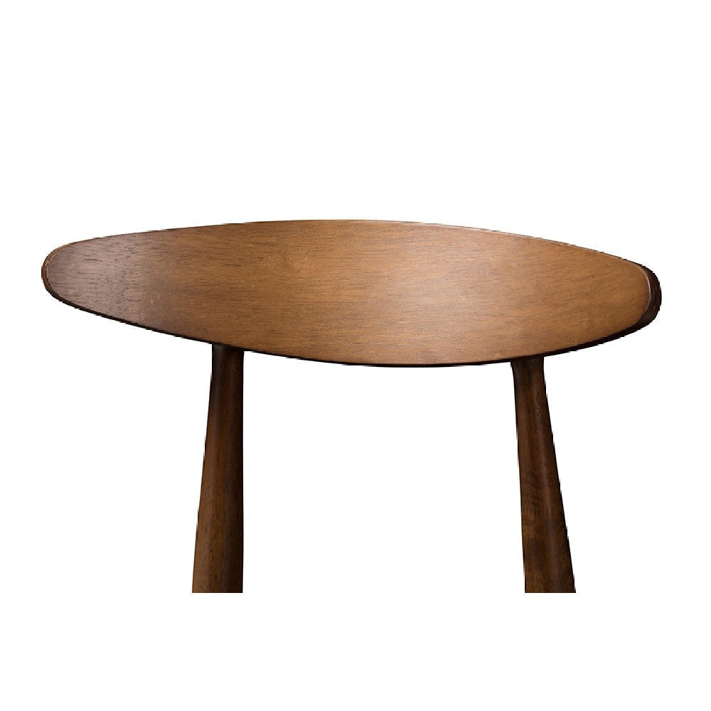 Baxton Studio Flora Mid-Century Modern Black Faux Leather Upholstered Walnut Finished Bar Stool (Set of 2) WHI-Flora-Black-Walnut-BS