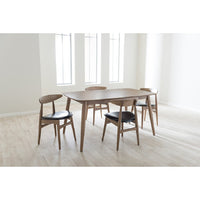Table: "Oak" Light Brown; Chairs: Black, "Oak" Light Brown