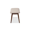 Baxton Studio Flora Mid-Century Modern Light Grey Fabric Upholstered Walnut Finished Wood Dining Bench WHI-Flora-Light-Grey-Walnut-Bench