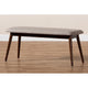 Baxton Studio Flora Mid-Century Modern Light Grey Fabric Upholstered Walnut Finished Wood Dining Bench