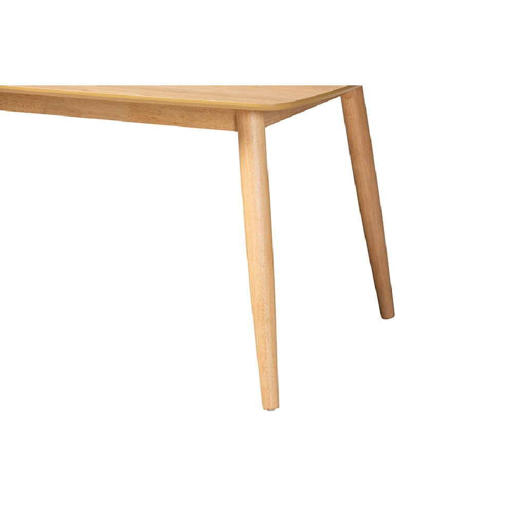 Baxton Studio Flora Mid-Century Modern Natural Oak Finished Wood Dining Table