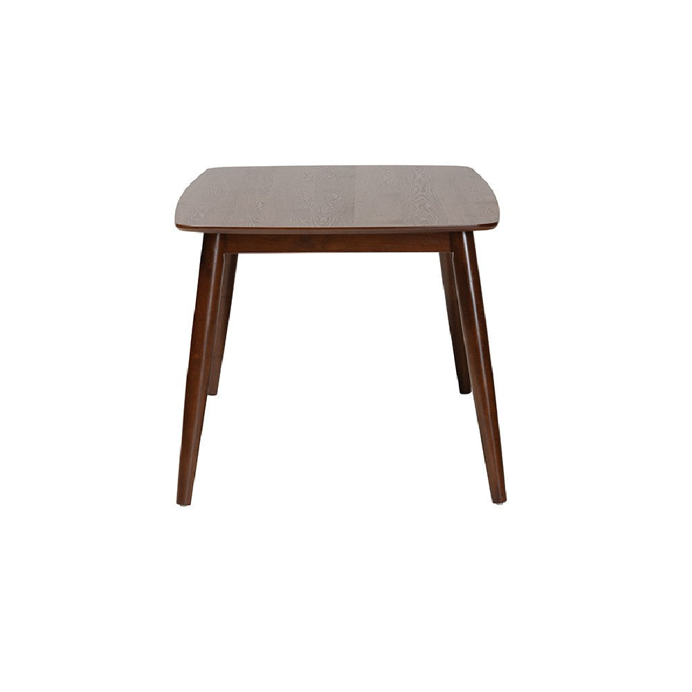 Baxton Studio Flora Mid-Century Modern Walnut Brown Finished Wood Dining Table WHI-Flora-Walnut-Crown-Cut-Veneer-DT