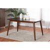 Baxton Studio Flora Mid-Century Modern Walnut Brown Finished Wood Dining Table WHI-Flora-Walnut-Crown-Cut-Veneer-DT