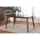 Baxton Studio Flora Mid-Century Modern Walnut Brown Finished Wood Dining Table WHI-Flora-Walnut-Crown-Cut-Veneer-DT