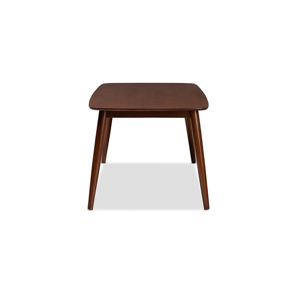 Baxton Studio Edna Mid-Century Modern Walnut Finished Wood Dining Table