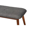 Baxton Studio Flora II Mid-Century Modern Dark Grey Fabric Upholstered Medium Oak Finished Wood Dining Bench