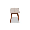 Baxton Studio Flora II Mid-Century Modern Light Grey Fabric Upholstered Medium Oak Finished Wood Dining Bench