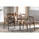 Baxton Studio Wyatt Mid-Century Modern Walnut Wood 5-Piece Dining Set WHI-Florence-Dining-Set