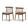 Baxton Studio Wyatt Mid-Century Modern Walnut Wood 5-Piece Dining Set WHI-Florence-Dining-Set