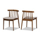 Baxton Studio Wyatt Mid-Century Modern Walnut Wood 5-Piece Dining Set WHI-Florence-Dining-Set