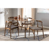 Baxton Studio Wyatt Mid-Century Modern Walnut Wood 5-Piece Dining Set WHI-Florence-Dining-Set