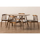 Baxton Studio Wyatt Mid-Century Modern Walnut Wood 5-Piece Dining Set
