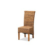 bali & pari Trianna Rustic Transitional Natural Seagrass and Brown Finished Wood Dining Chair WHI-Florence-Highback-Natural-DC