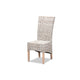 bali & pari Trianna Rustic Transitional Whitewashed Rattan and Natural Brown Finished Wood Dining Chair