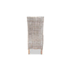 bali & pari Trianna Rustic Transitional Whitewashed Rattan and Natural Brown Finished Wood Dining Chair