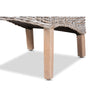 bali & pari Trianna Rustic Transitional Whitewashed Rattan and Natural Brown Finished Wood Dining Chair