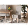 bali & pari Trianna Rustic Transitional Whitewashed Rattan and Natural Brown Finished Wood Dining Chair
