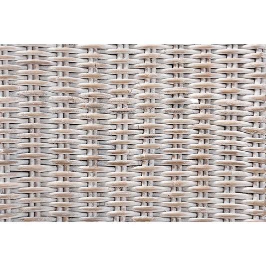 bali & pari Trianna Rustic Transitional Whitewashed Rattan and Natural Brown Finished Wood Dining Chair