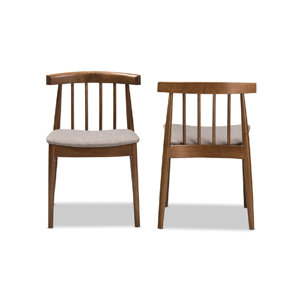 Baxton Studio Wyatt Mid-Century Modern Walnut Wood Dining Chair (Set of 2) WHI-Florence-Dining-Chair