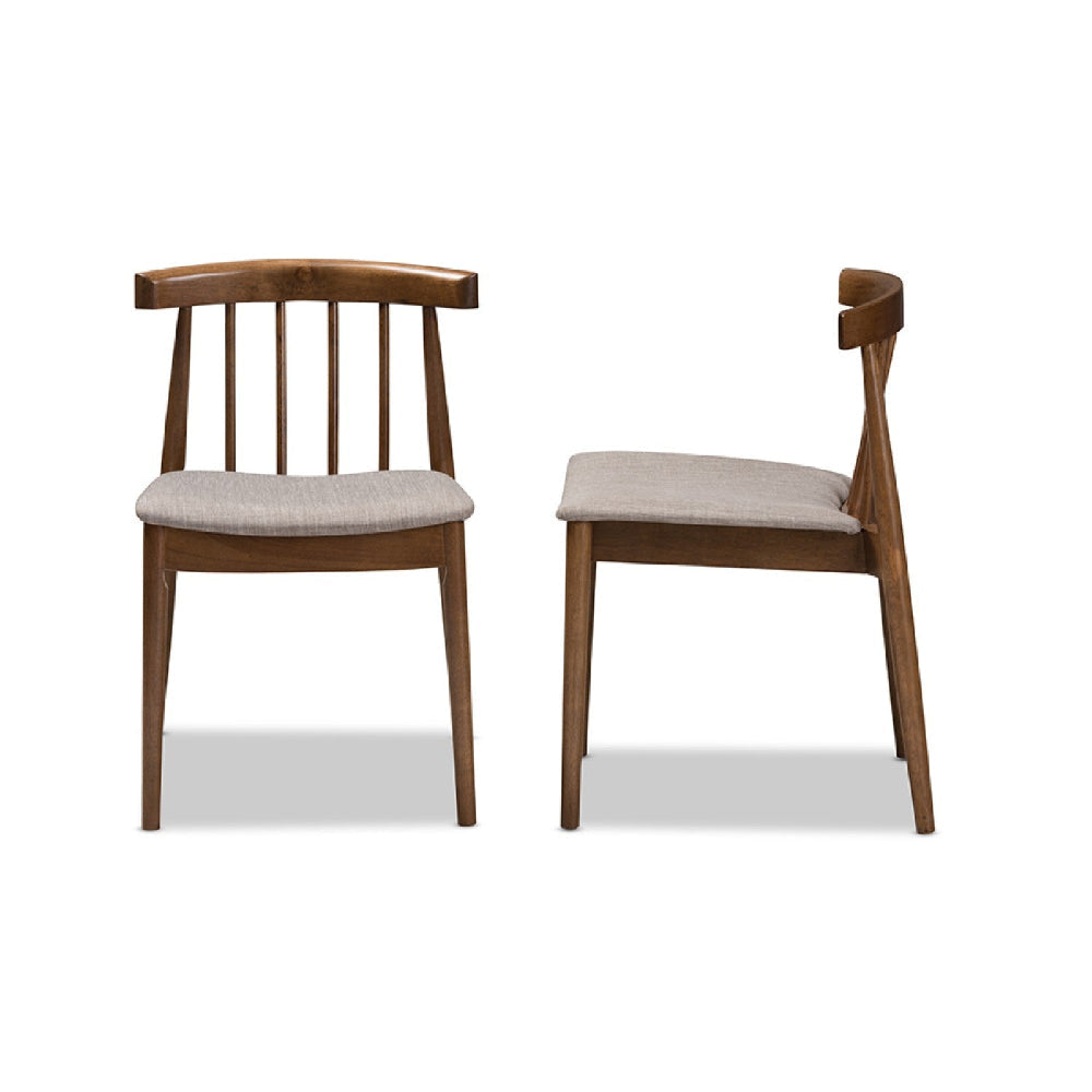 Baxton Studio Wyatt Mid-Century Modern Walnut Wood Dining Chair (Set of 2) WHI-Florence-Dining-Chair