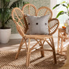 bali & pari Eliava Modern Bohemian Natural Rattan Flower Accent Chair WHI-Flower-Natural-AC