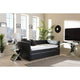 Baxton Studio Frank Modern and Contemporary Black Faux Leather Button-Tufting Sofa Twin Daybed with Roll-Out Trundle Guest Bed