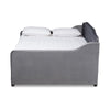 Baxton Studio Freda Transitional and Contemporary Grey Velvet Fabric Upholstered and Button Tufted Full Size Daybed with Trundle