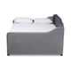 Baxton Studio Freda Transitional and Contemporary Grey Velvet Fabric Upholstered and Button Tufted Full Size Daybed with Trundle