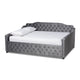 Baxton Studio Freda Transitional and Contemporary Grey Velvet Fabric Upholstered and Button Tufted Full Size Daybed