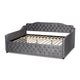 Baxton Studio Freda Transitional and Contemporary Grey Velvet Fabric Upholstered and Button Tufted Full Size Daybed