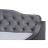 Baxton Studio Freda Transitional and Contemporary Grey Velvet Fabric Upholstered and Button Tufted Full Size Daybed