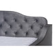 Baxton Studio Freda Transitional and Contemporary Grey Velvet Fabric Upholstered and Button Tufted Full Size Daybed