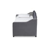 Baxton Studio Freda Traditional and Transitional Grey Velvet Fabric Upholstered and Button Tufted Twin Size Daybed with Trundle