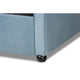 Baxton Studio Freda Transitional and Contemporary Light Blue Velvet Fabric Upholstered and Button Tufted Full Size Daybed with Trundle