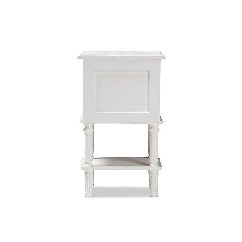 Baxton Studio Audrey Country Cottage Farmhouse White Finished 2-Drawer Nightstand WHI-GLA5-White-NS