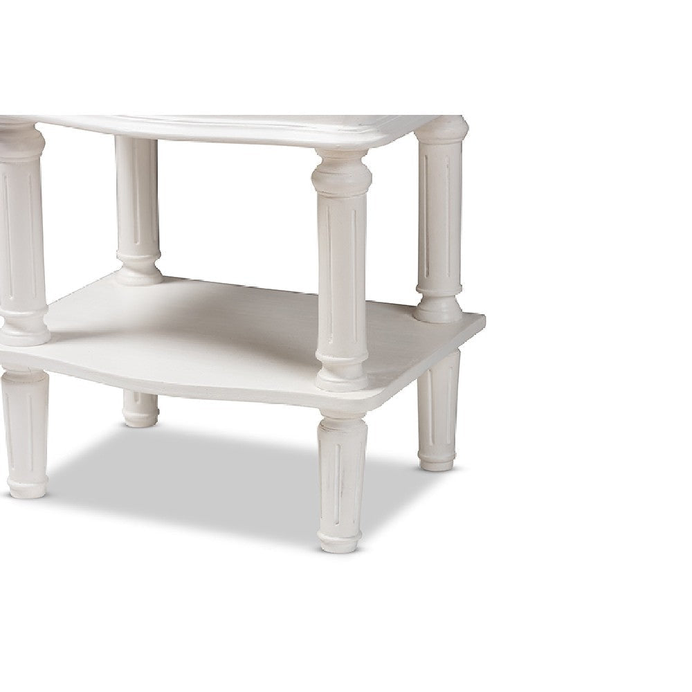 Baxton Studio Audrey Country Cottage Farmhouse White Finished 2-Drawer Nightstand WHI-GLA5-White-NS