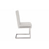 Baxton Studio Toulan Modern and Contemporary White Faux Leather Upholstered Stainless Steel Dining Chair (Set of 2)