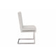 Baxton Studio Toulan Modern and Contemporary White Faux Leather Upholstered Stainless Steel Dining Chair (Set of 2)