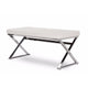 Baxton Studio Herald Modern and Contemporary Stainless Steel and White Faux Leather Upholstered Rectangle Bench WHI-GY-8414-White-PU