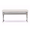 Baxton Studio Herald Modern and Contemporary Stainless Steel and White Faux Leather Upholstered Rectangle Bench WHI-GY-8414-White-PU