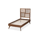 Baxton Studio Gemma Mid-Century Modern Transitional Walnut Brown Finished Wood Twin Size Platform Bed WHI-Gemma-Ash-Walnut-Twin