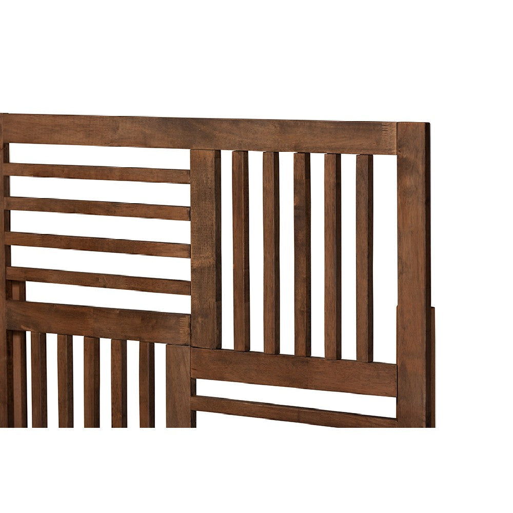 Baxton Studio Gemma Mid-Century Modern Transitional Walnut Brown Finished Wood Twin Size Platform Bed WHI-Gemma-Ash-Walnut-Twin