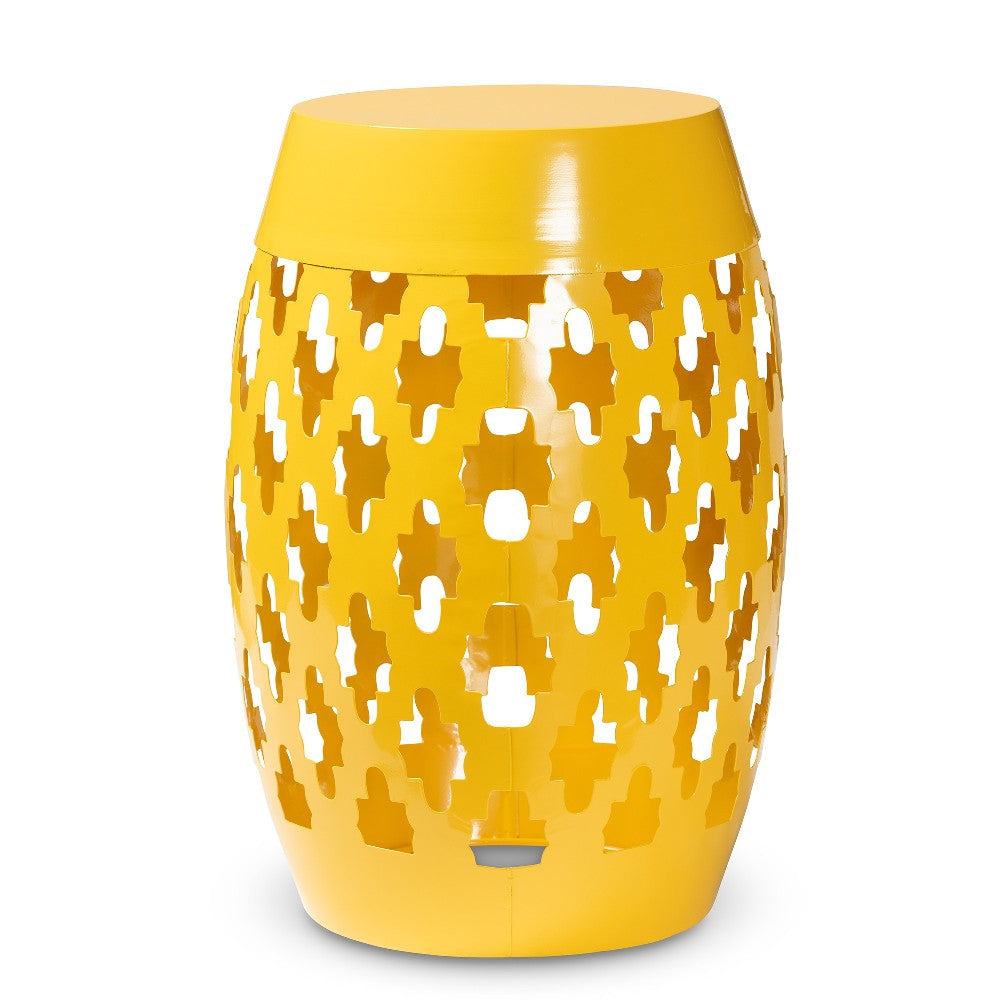 Baxton Studio Branson Modern and Contemporary Yellow Finished Metal Outdoor Side Table