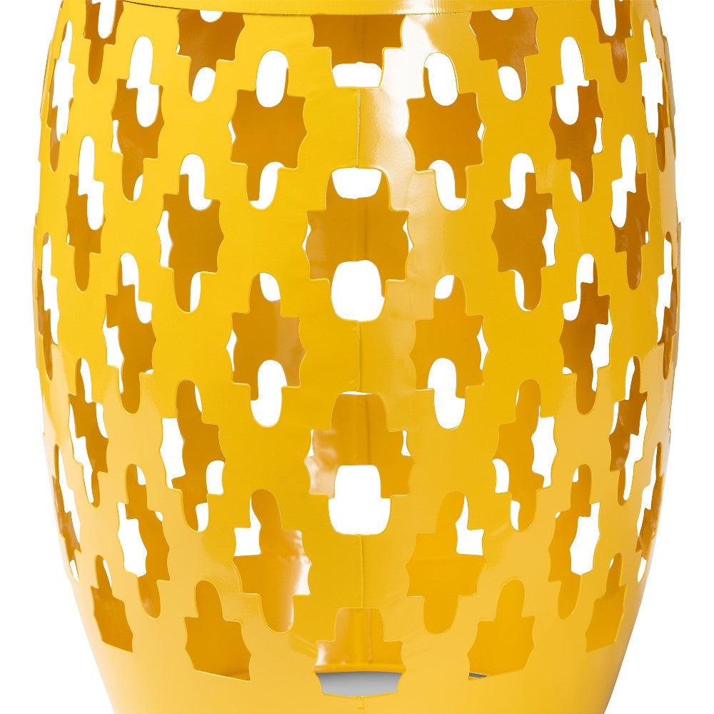 Baxton Studio Branson Modern and Contemporary Yellow Finished Metal Outdoor Side Table