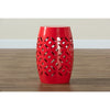Baxton Studio Hallie Modern and Contemporary Red Finished Metal Outdoor Side Table WHI-H01-101371-Red-Metal-Side-Table
