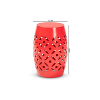 Baxton Studio Hallie Modern and Contemporary Red Finished Metal Outdoor Side Table