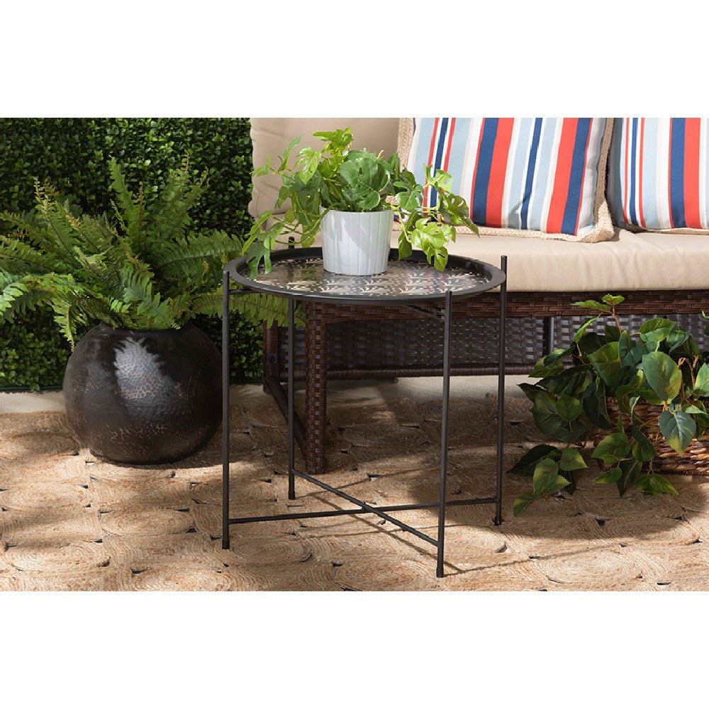 Baxton Studio Ivana Modern and Contemporary Black Finished Metal Plant Stand WHI-H01-102573-Metal-Plant-Stand