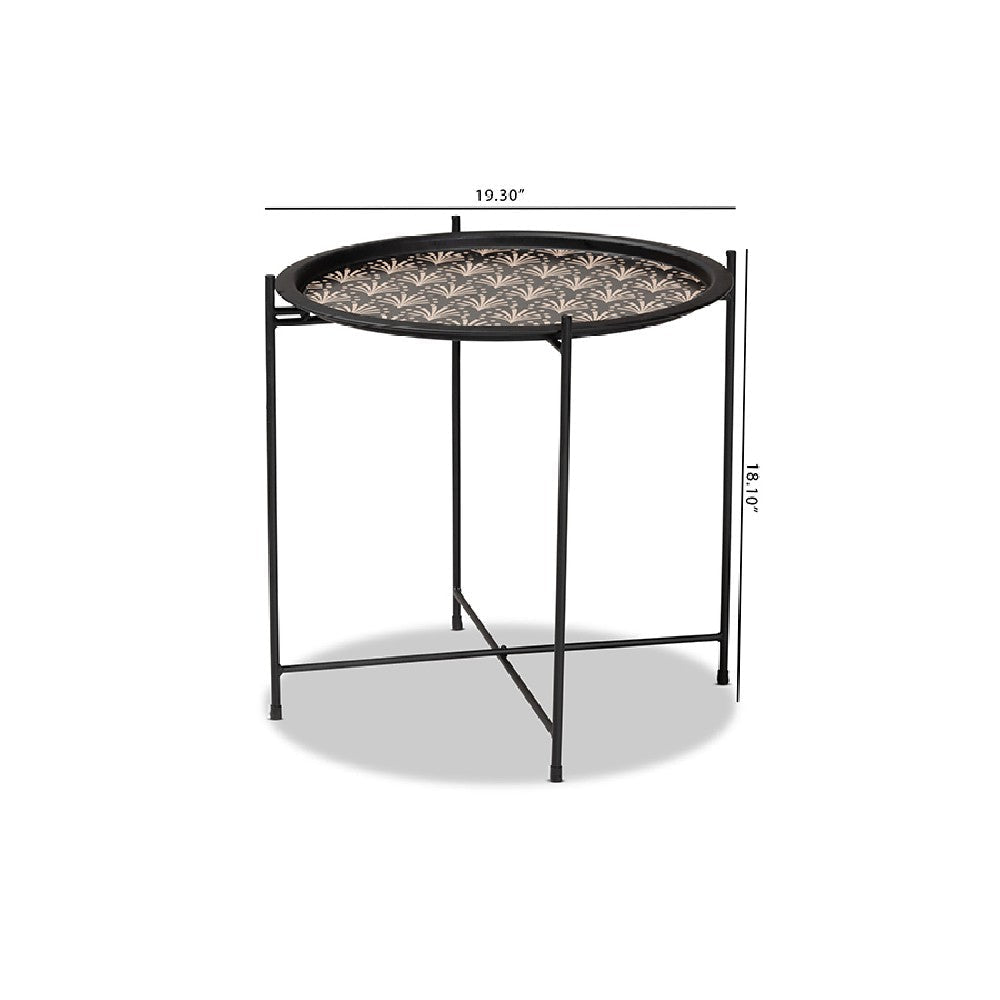 Baxton Studio Ivana Modern and Contemporary Black Finished Metal Plant Stand