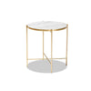 Baxton Studio Maddock Modern and Contemporary Gold Finished Metal End Table with Marble Tabletop WHI-H01-102776-Metal-Marble-Side-Table